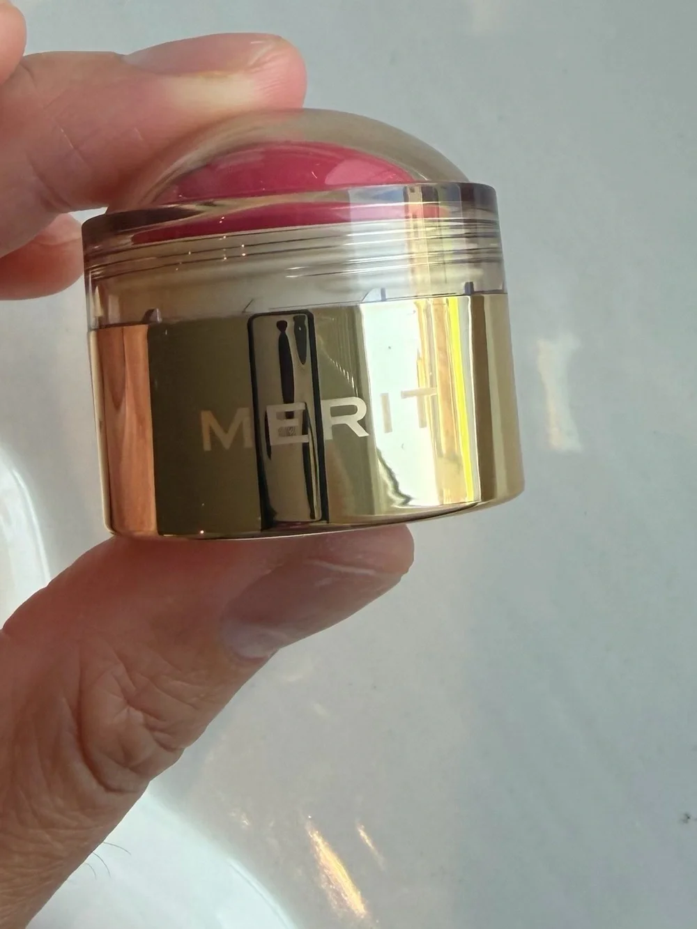 MERIT Flush Balm Cream Blush Mini Size in Le Bonbon